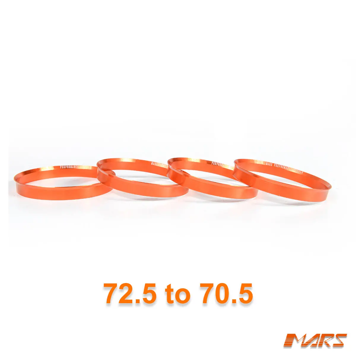 4X Mars Performance Wheels Hub Centric Rings Aluminium Alloy Od = 72.5 / 72.6 Mm To Id = 70.5 Mm 1
