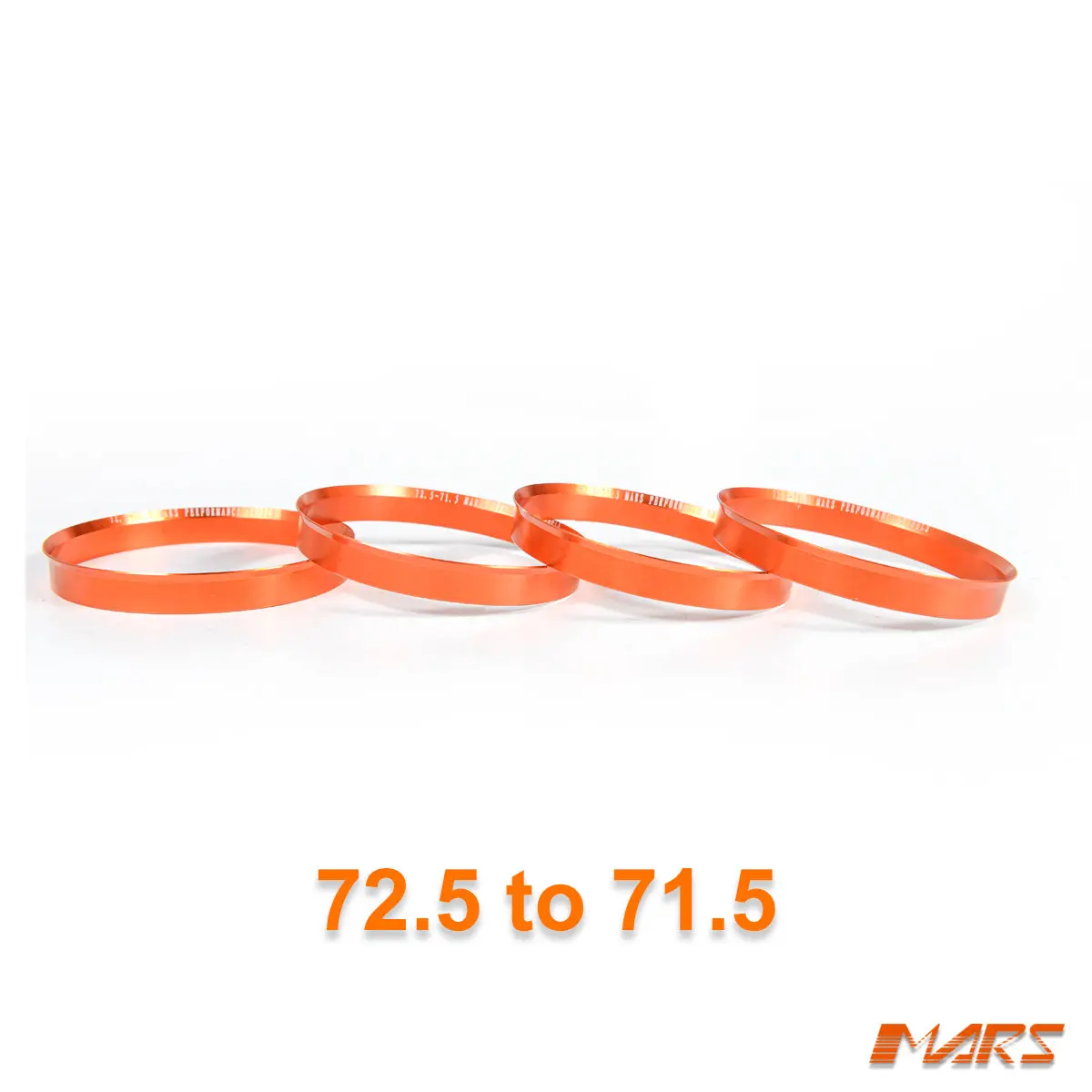 4X Mars Performance Wheels Hub Centric Rings Aluminium Alloy Od = 72.5 / 72.6 Mm To Id = 71.5 Mm 1
