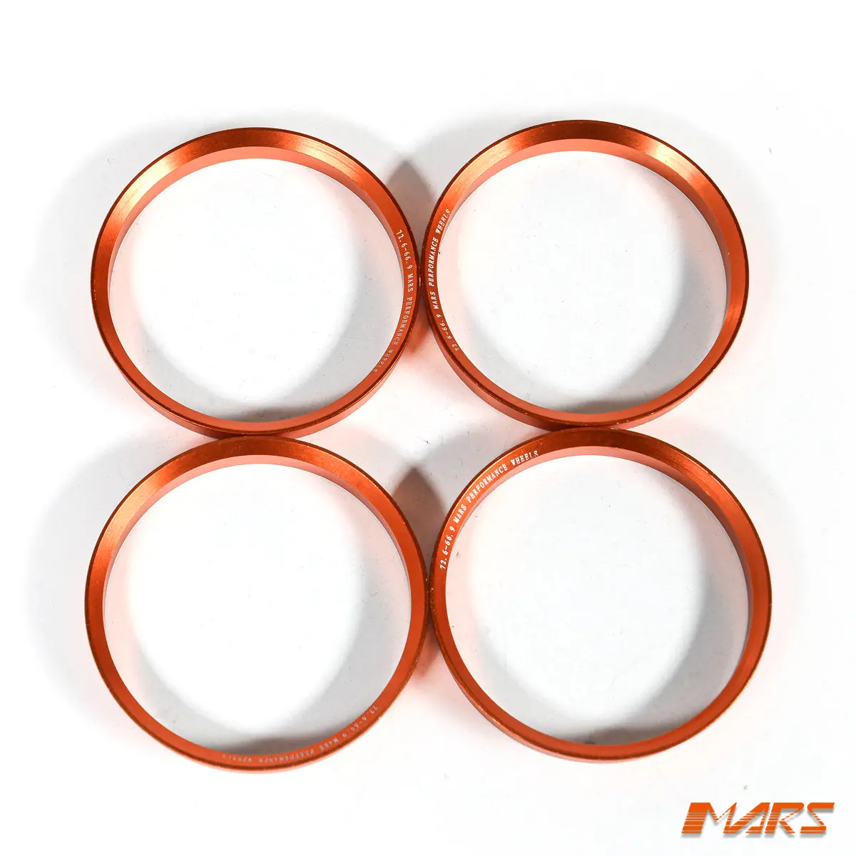 4X Mars Performance Wheels Hub Centric Rings Aluminium Alloy Od = 66.6 Mm To Id = 57.1 Mm 2