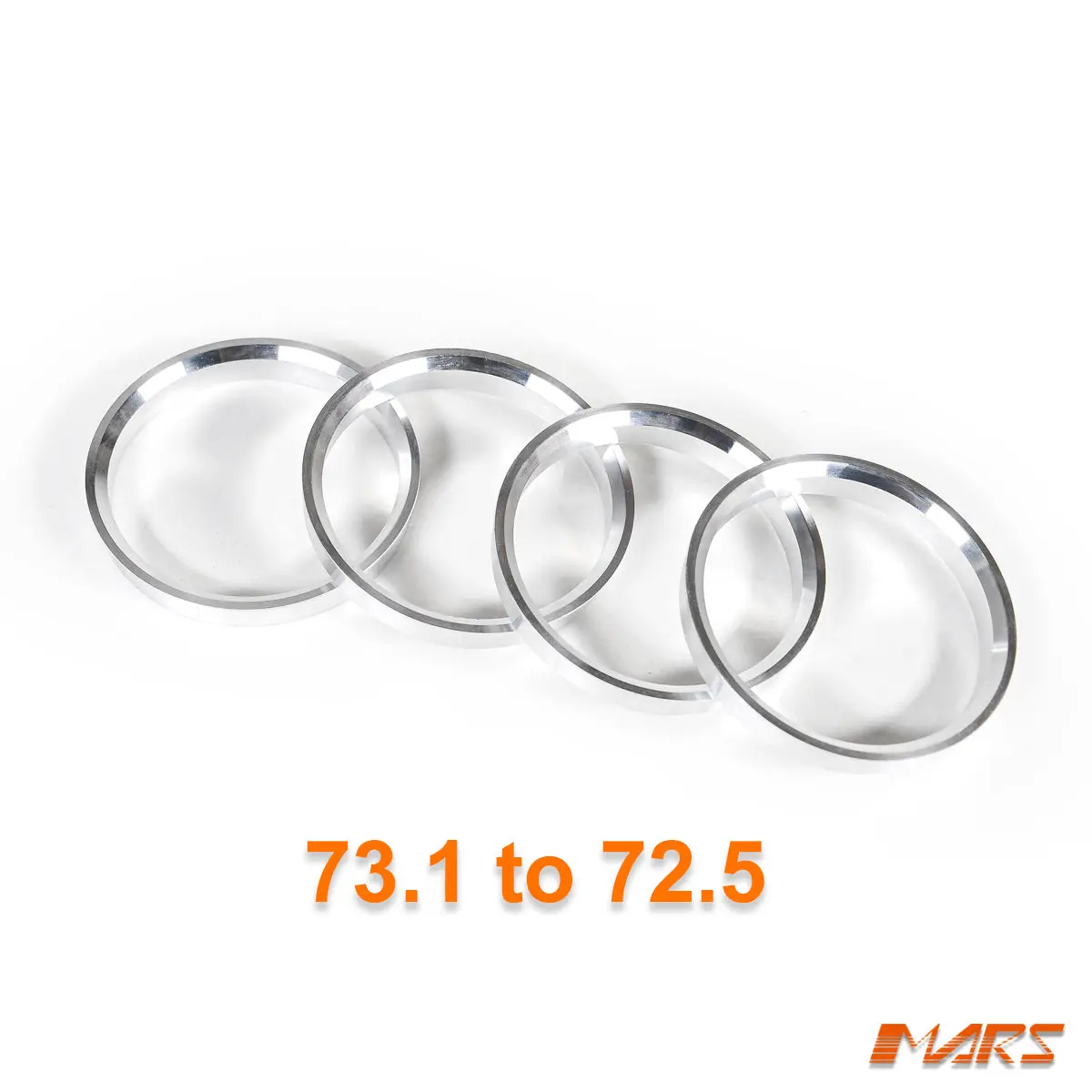 4X Mars Performance Wheels Hub Centric Rings Aluminium Alloy Od = 73.1 Mm To Id = 72.6 / 72.5 Mm 1
