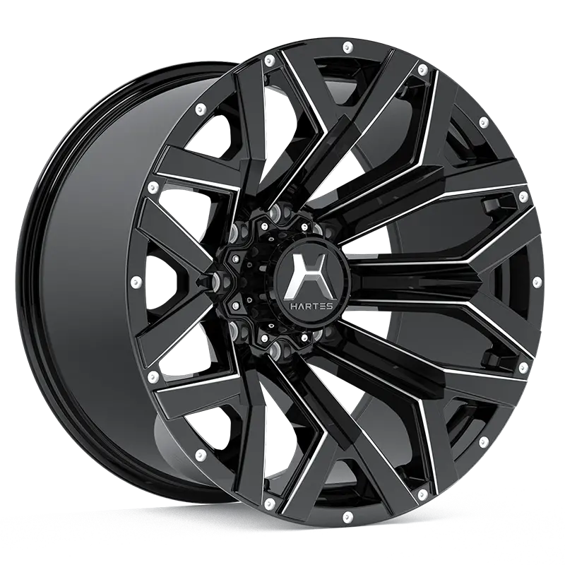 Hartes Metal Wheels Hawkish Black Milled Dimple Spoke 1