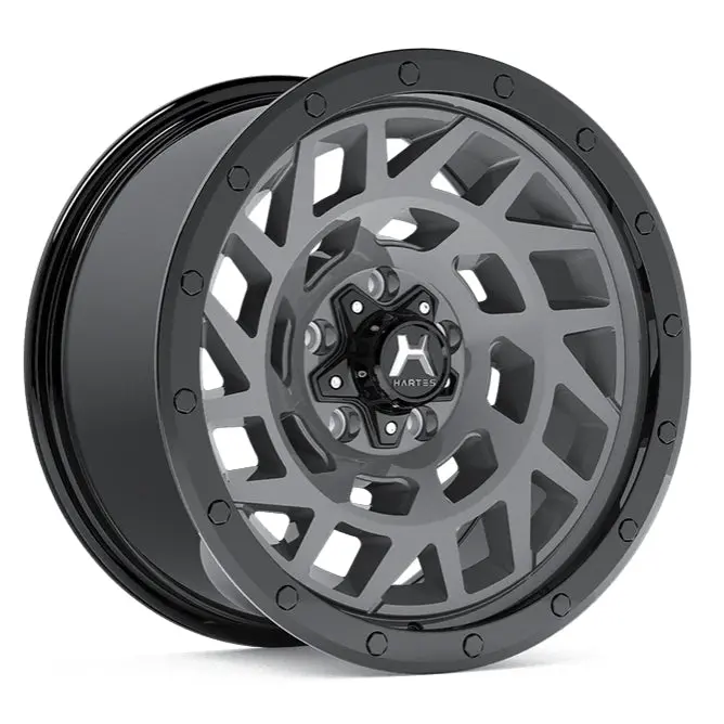 Hartes Metal Wheels Monster Anthracite Black Ring Gloss Black Bolts 1