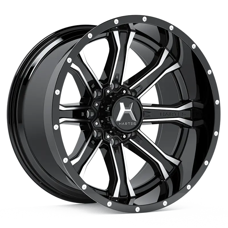 Hartes Metal Wheels Strike Black Machined Face Milled Face Milled Dimple 1