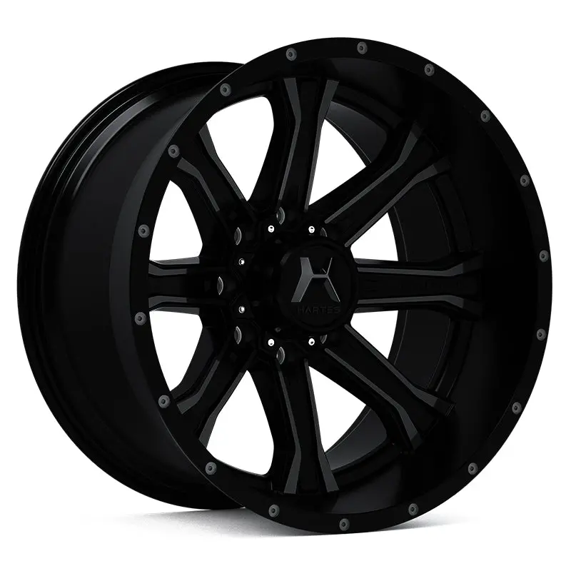 Hartes Metal Wheels Strike Black Milled Dimple Satin Lacquer 1