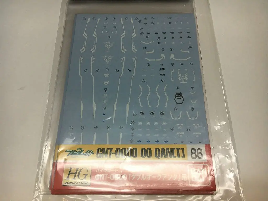 Bandai 166800: Gd-86 Hg Gundam 00 Qan[T] Water Decal 1