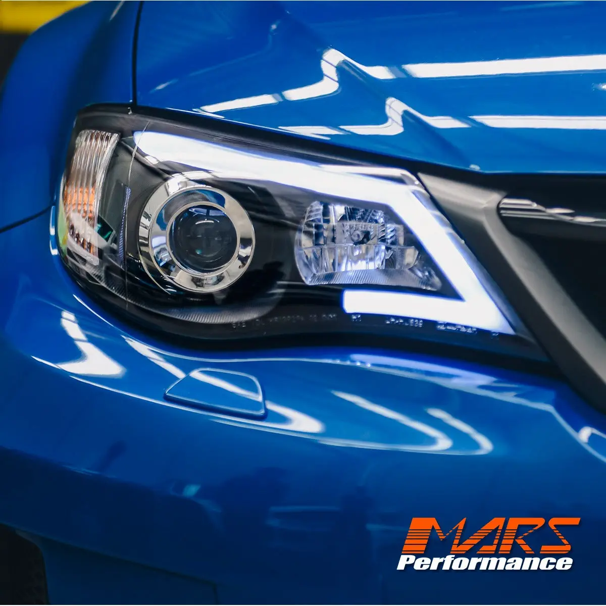 Black 3D Drl Day-Time Projector Head Lights For Subaru Impreza Sedan & Hatch 2007-2013 1