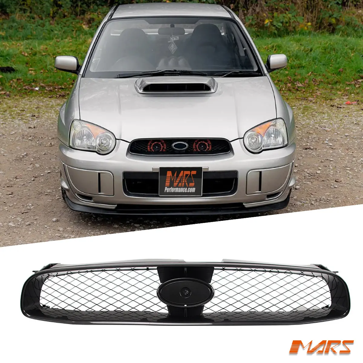 Oe Style Front Bumper Bar Grille Grill Bodykit For Subaru Impreza Blobeye 2003-2005 Gd & Wrx & Sti 1