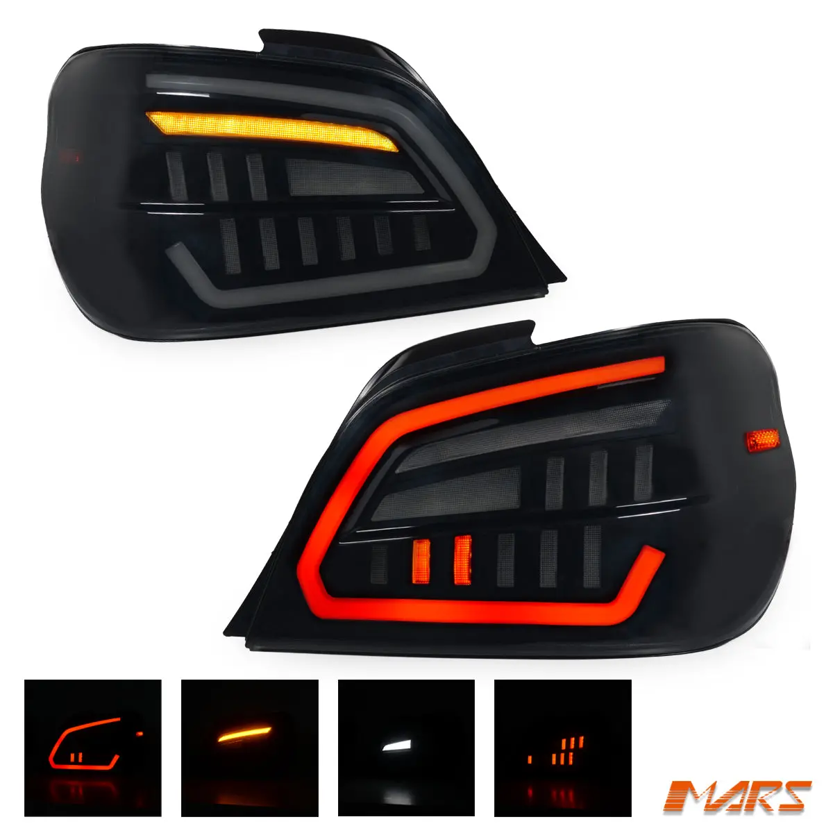 Smoked Full Led Tail Lights For Subaru Impreza & Sti / Wrx Gd Sedan 2001-2007 1