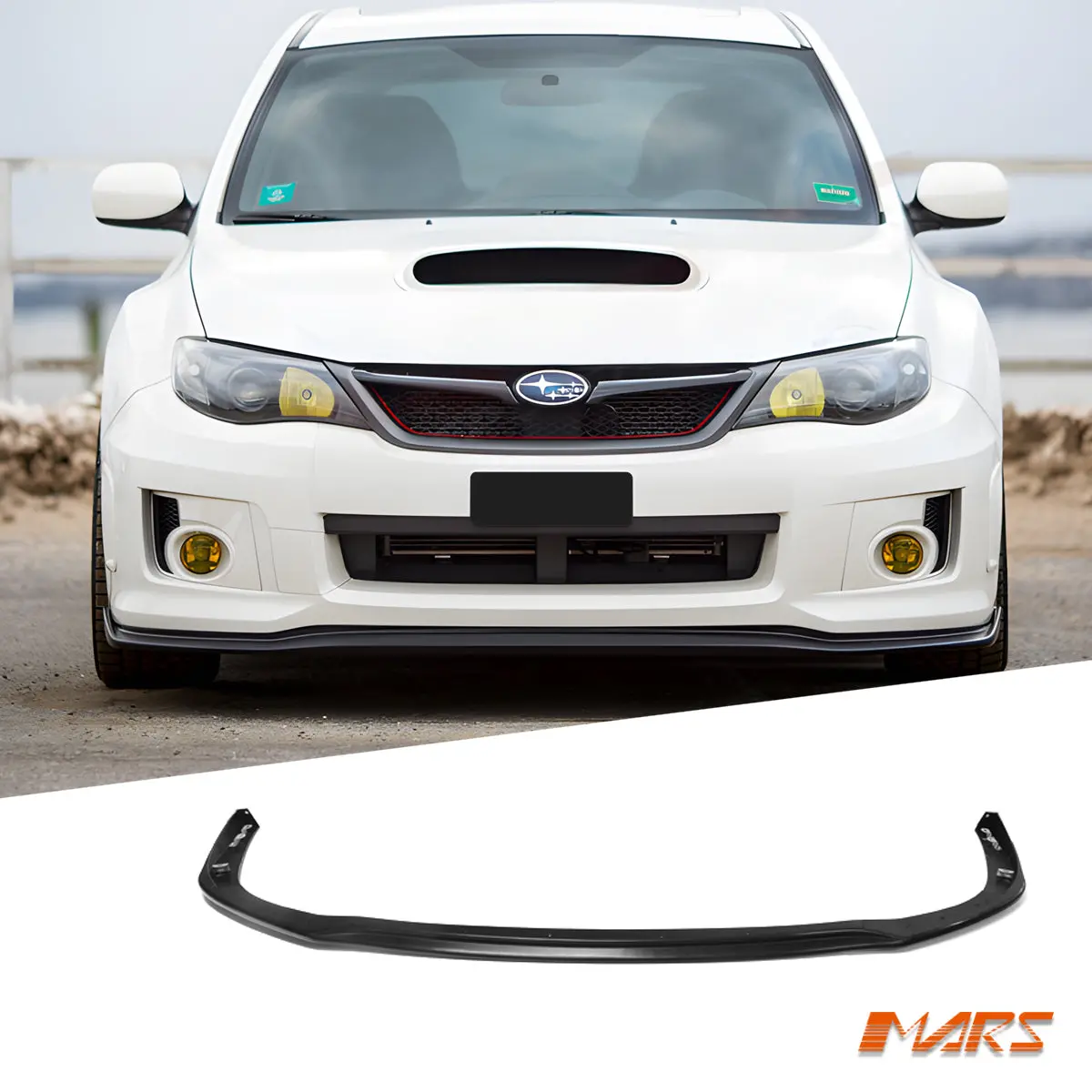 Matt Black Front Bumper Bar Lip Spoiler For Subaru Sti & Wrx 11-13 Widebody Hatch & Sedan 1