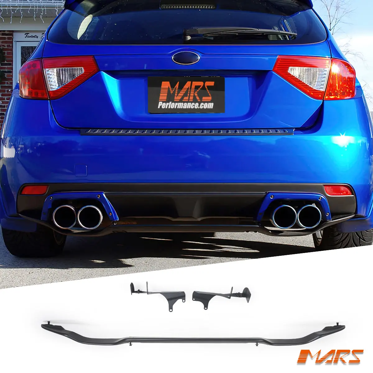 Rear Bumper Bar Lower Diffuser Lip Bodykit For Subaru Sti & Wrx 08-14 Hatchback 1