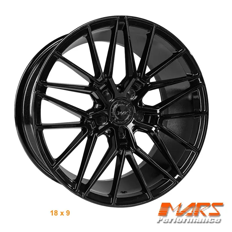 Mars Mp-J3 Gloss Black 18 Inch Under Cut Multi-Spork Concave Alloy Wheels Rims 1