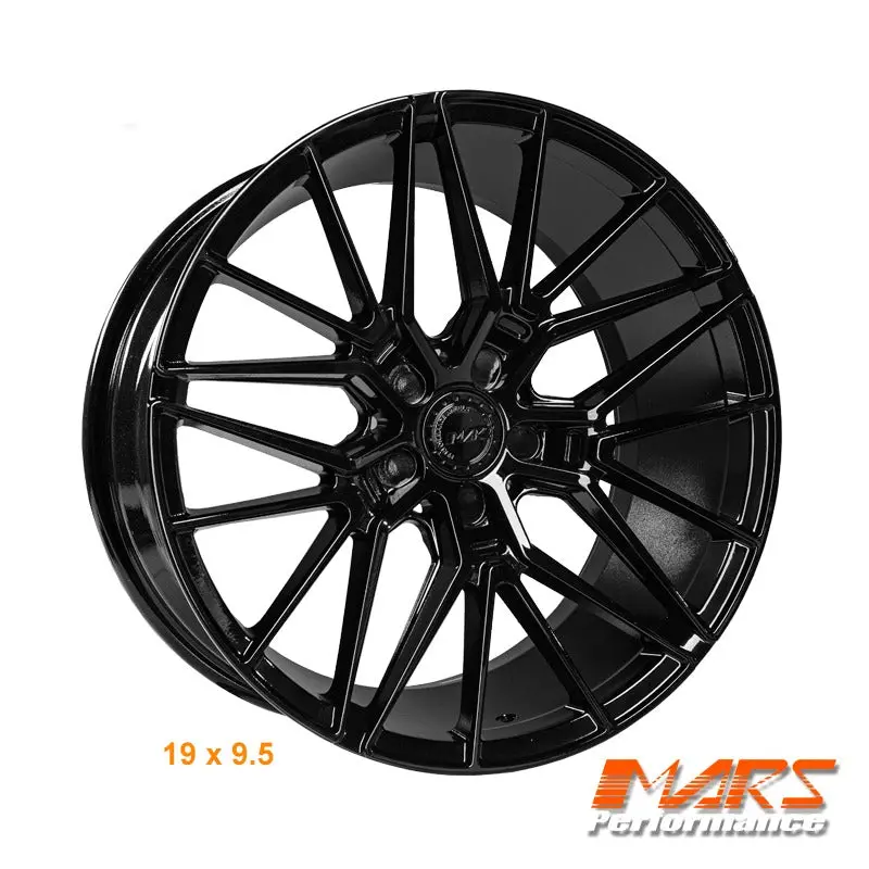 Mars Mp-J3 Gloss Black 19 Inch Under Cut Multi-Spork Concave Alloy Wheels Rims 1