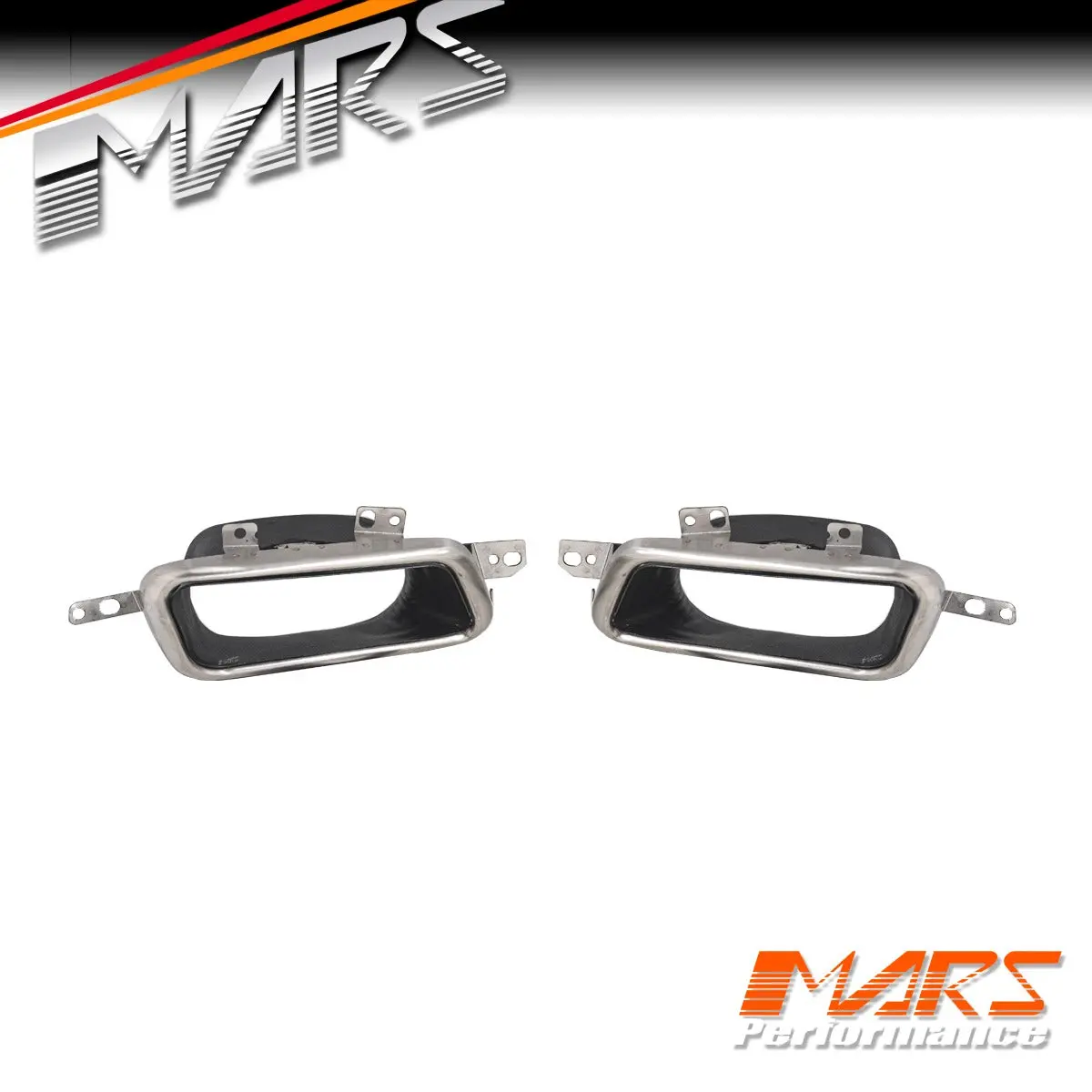 Silver Exhaust Muffler Tips For Land Rover Range Rover Sport L494 Update Dynamic Rear Bumper Bar 2018-2021 1