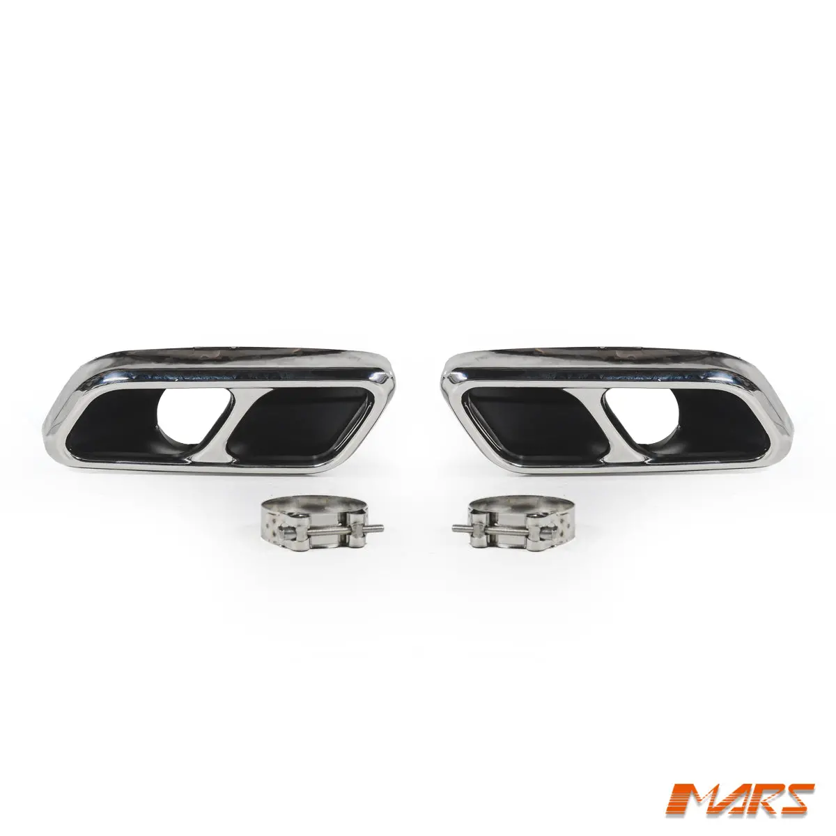 Silver Exhaust Muffler Tips For Land Rover Range Rover Sport L494 Update Svr Rear Bumper Bar 2018-2021 1