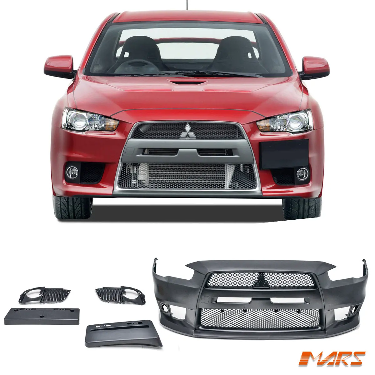 Evolution Style Front Bumper Bar Bodykit For Mitsubishi Cj Cf Lancer Sedan & Hatch 2007-2019 1