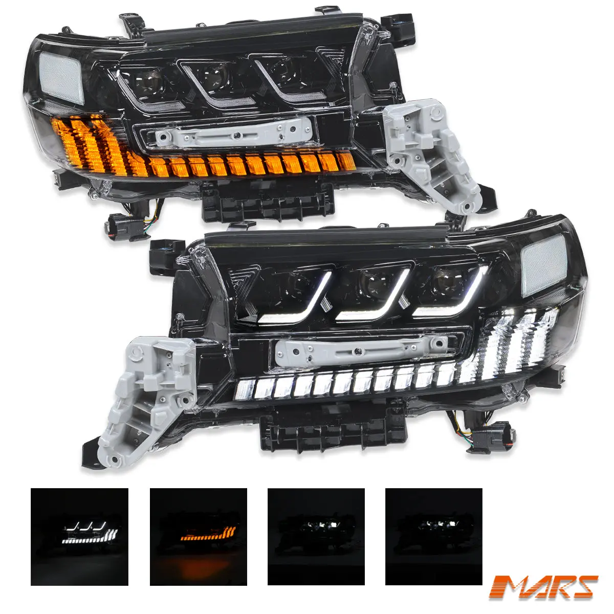 Full Led & Drl Head Lights With Sequential Indicators For Toyota Landcruiser 200 Series 2015-2021 Lc200 Fj200 1