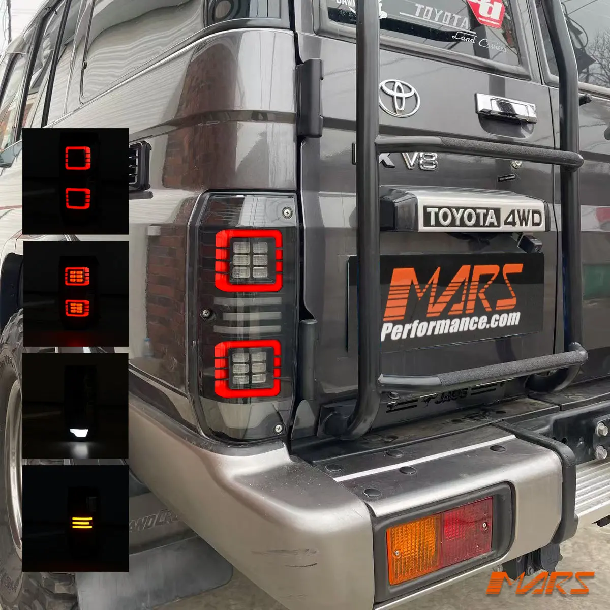 Smoked Full Led Tail Lights With Sequential Indicator For Toyota Landcruiser 70 Series Fj76 Lc76 2007-2025 1