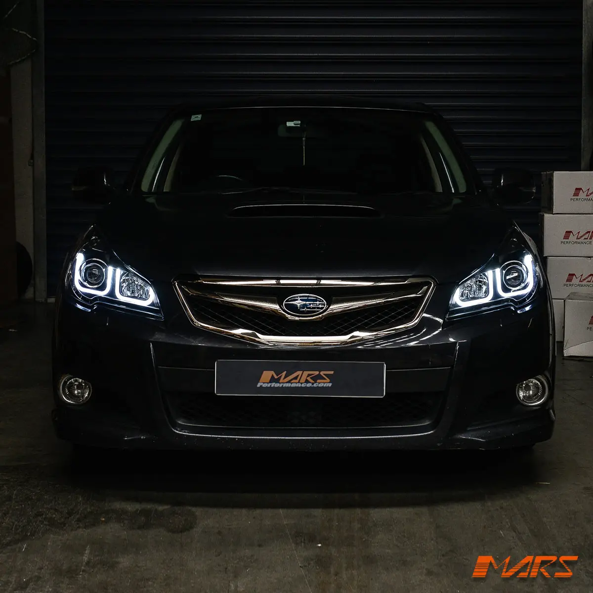 Black 3D Drl Day-Time Projector Head Lights For Subaru 5Gen Liberty Legacy Outback 2009-2014 1