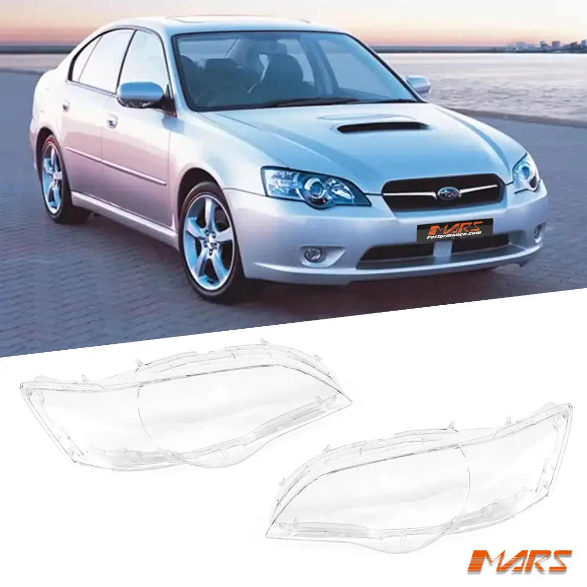 Pair Of Clear Headlight Lens Covers For Subaru Liberty 4Th Gen 2003–2006 1