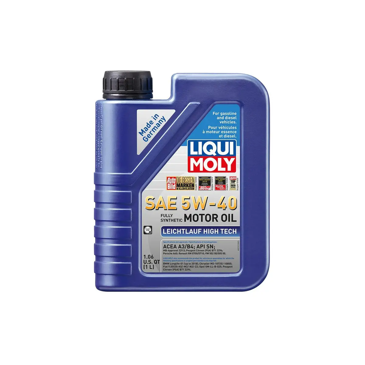 Liqui Moly Leichtlauf High Tech Fully Synthetic Motor Oil Sae 5W-40 1L | Vw · Audi · Bmw 1