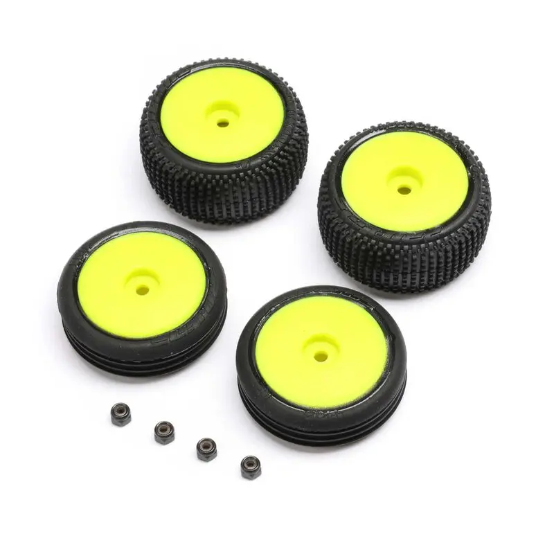 Losi Los-1762 Micro-B Pre-Mounted Tires (Yellow) (4) 1