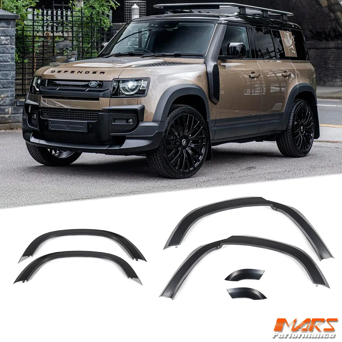 Matt Black Wheel Arches Extensions Fender Flares For Land Rover Defender L663 110 2020-2026 1