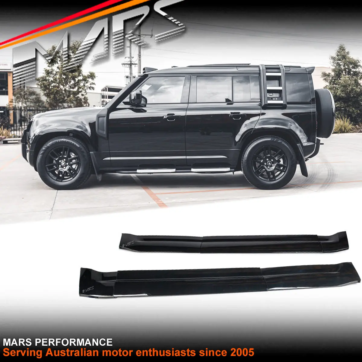 Gloss Black Side Door Moulding Skirts Trim Bodykit For Land Rover Defender L663 110 2020-2026 1