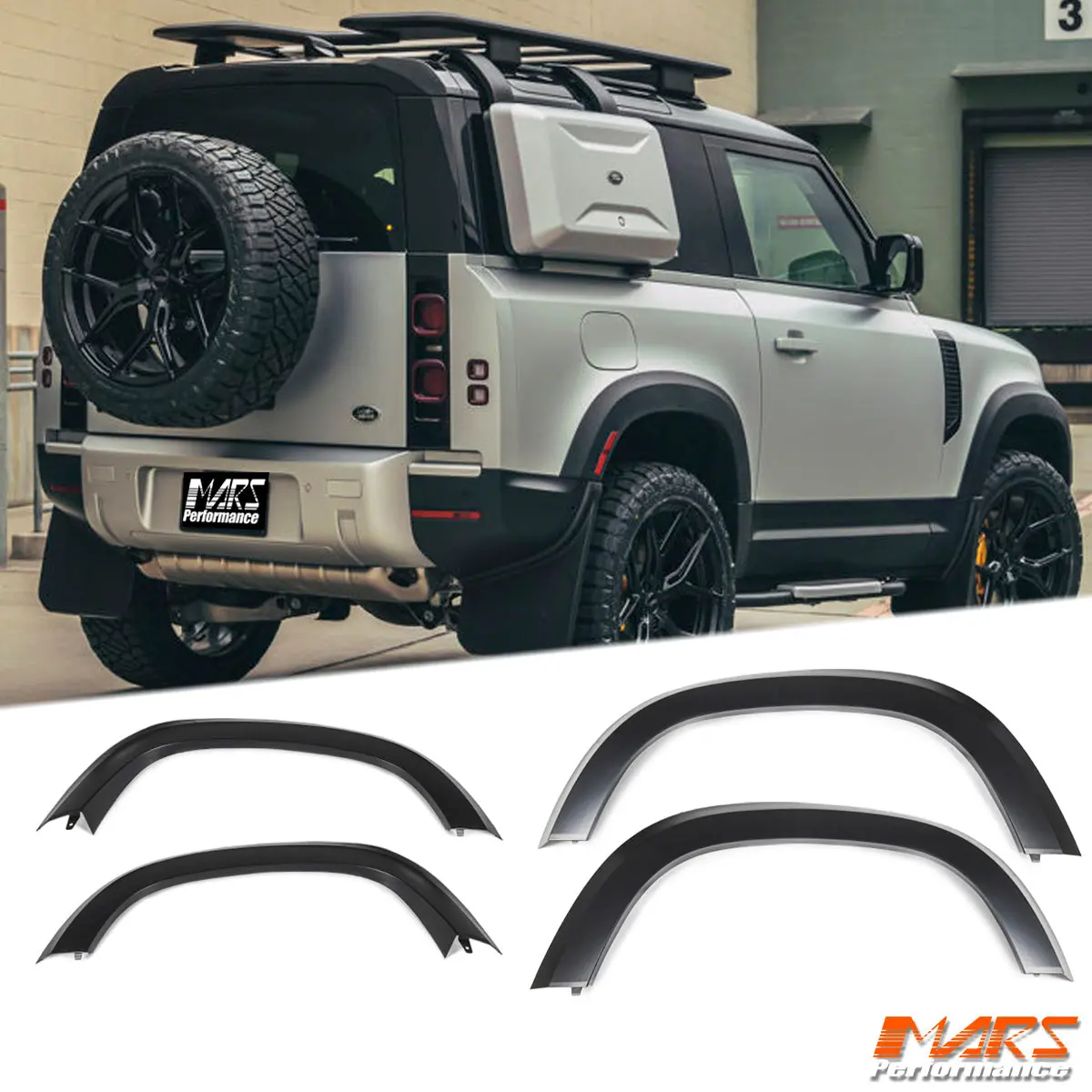 Matt Black Wheel Arches Extensions Fender Flares For Land Rover Defender L663 90 2020-2026 1