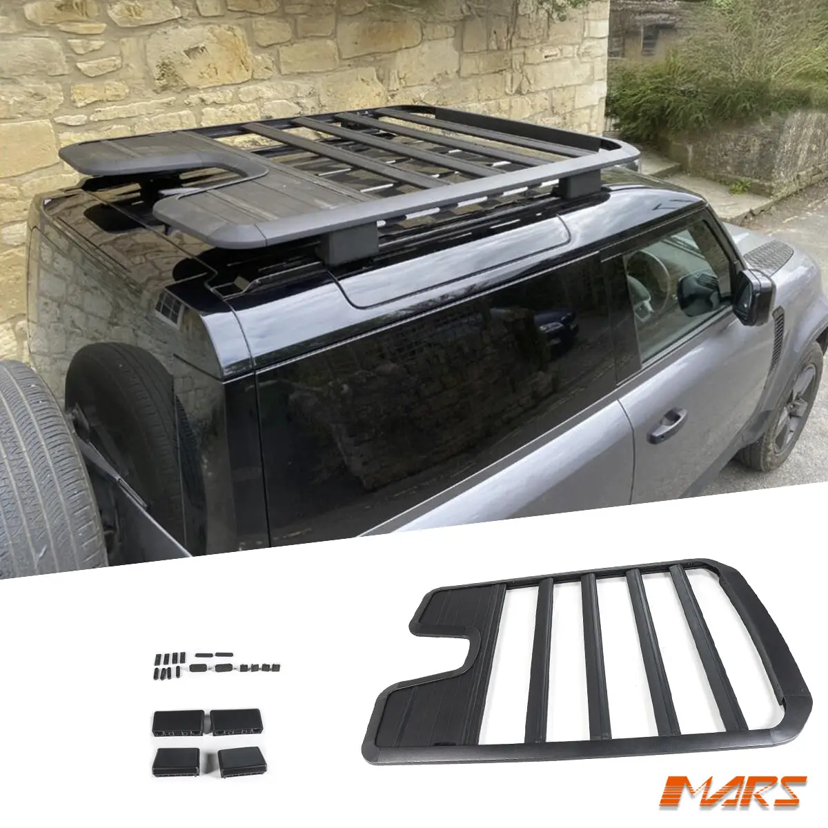 Matt Black Roof Expedition Rack Kit For Land Rover Defender L663 90 2020-2026 Bodykit 1