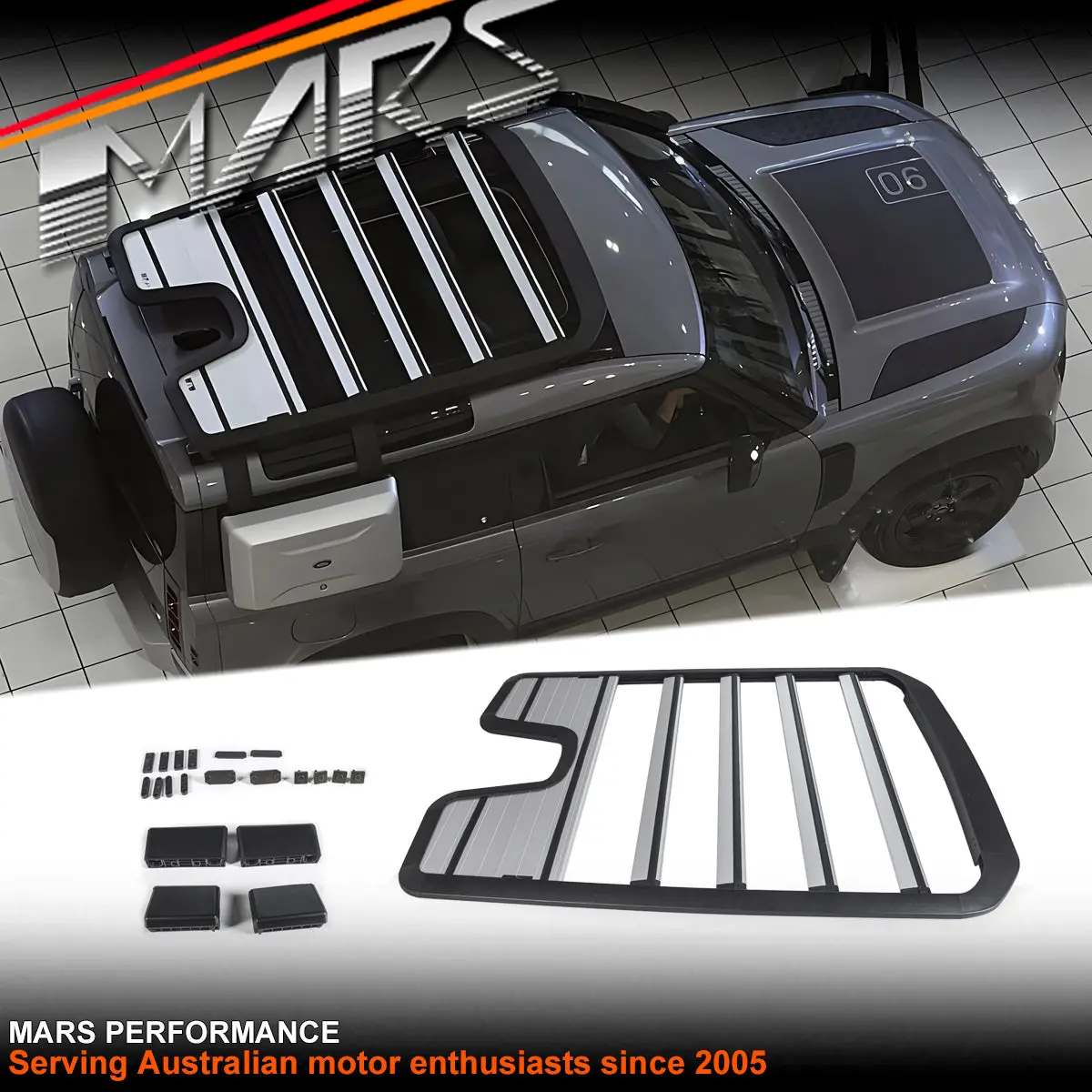 Silver Roof Expedition Rack Kit For Land Rover Defender L663 90 2020-2026 Bodykit 1