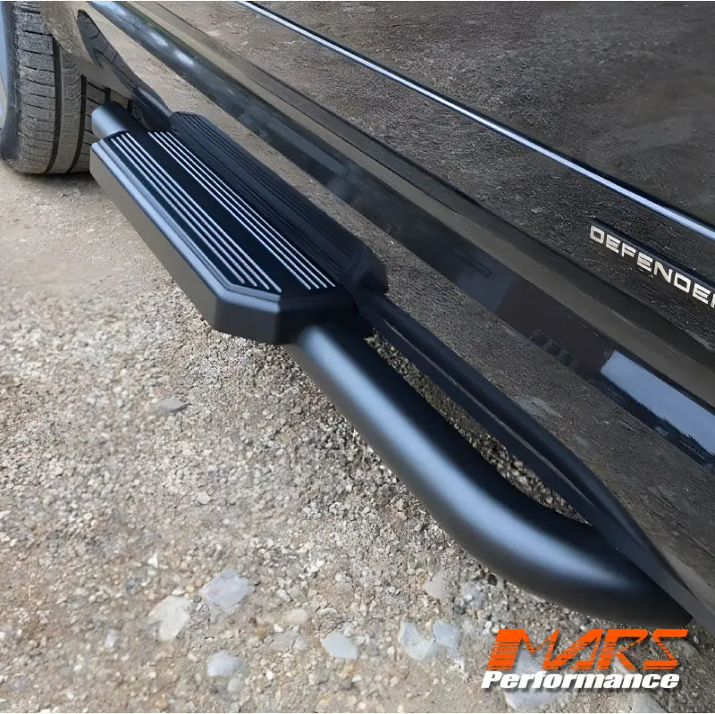 Black Foot Rest Running Boards Side Step Bar For Land Rover Defender L663 90 2020-2026 Bodykit 1