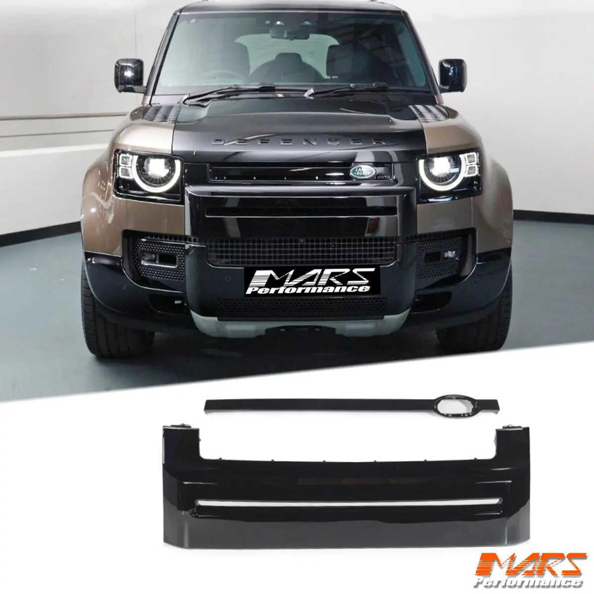 Gloss Black Upper Bumper Replacement Grill Cover Trim Bodykits For Land Rover Defender L663 90 110 130 2020-2026 1