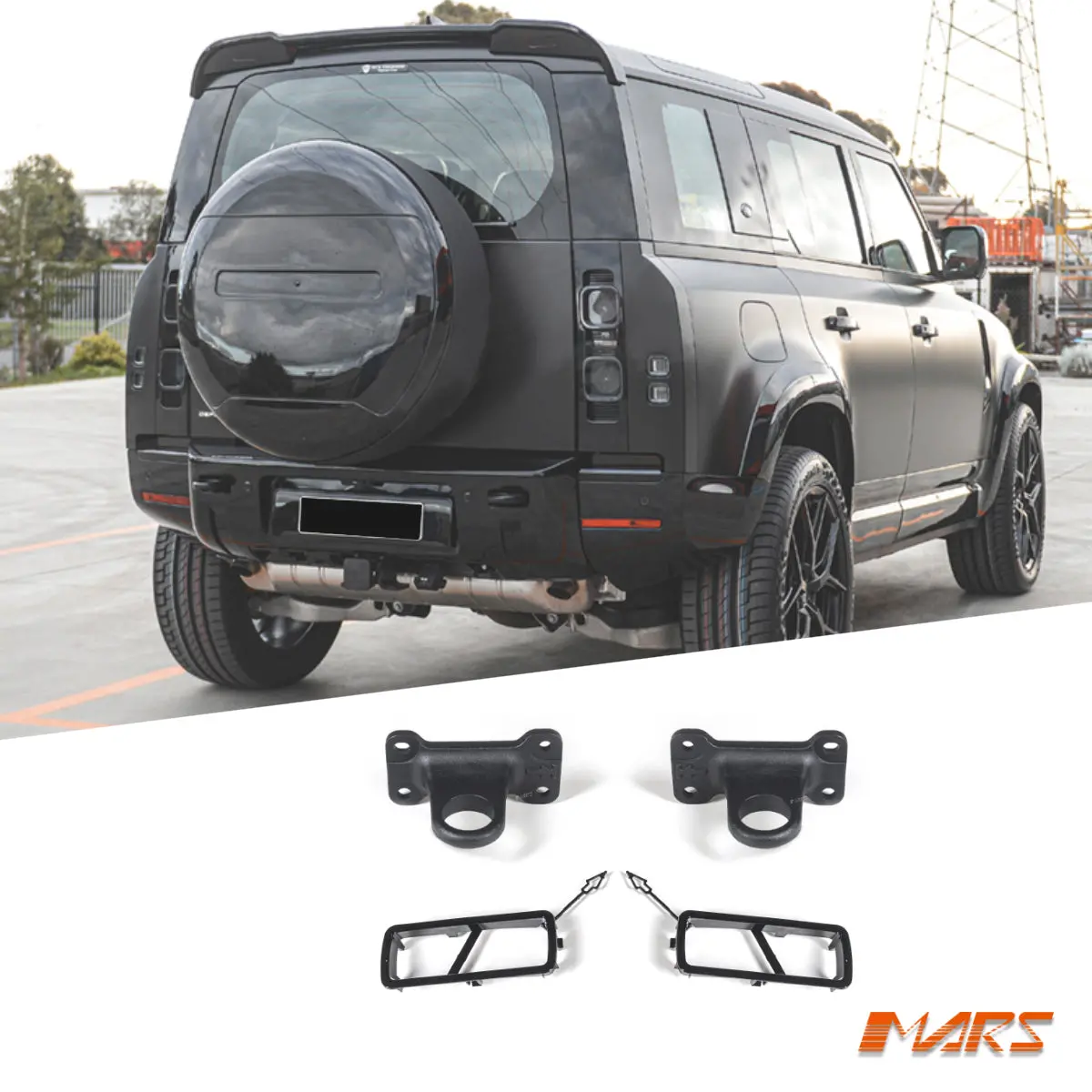Black Rear Reinforcement Mounted Tow Bar Hooks For Land Rover Defender L663 90 110 130 2020-2026 1