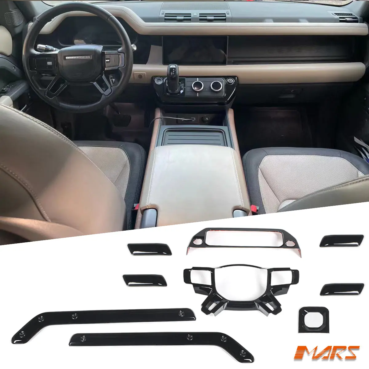 Gloss Black Replacement Interior Trim Covers For Land Rover Defender L663 90 110 130 2020-2026 1