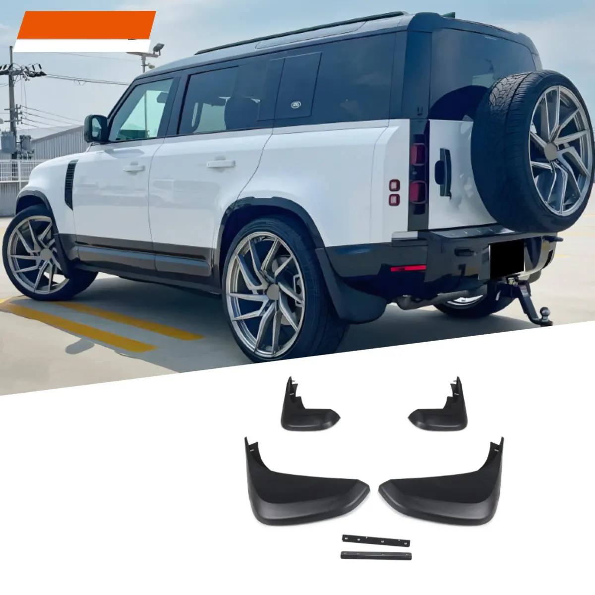 Standard Size Complete Front And Rear Mud Splash Guard Flaps For Land Rover Defender L663 90 110 2020-2026 1