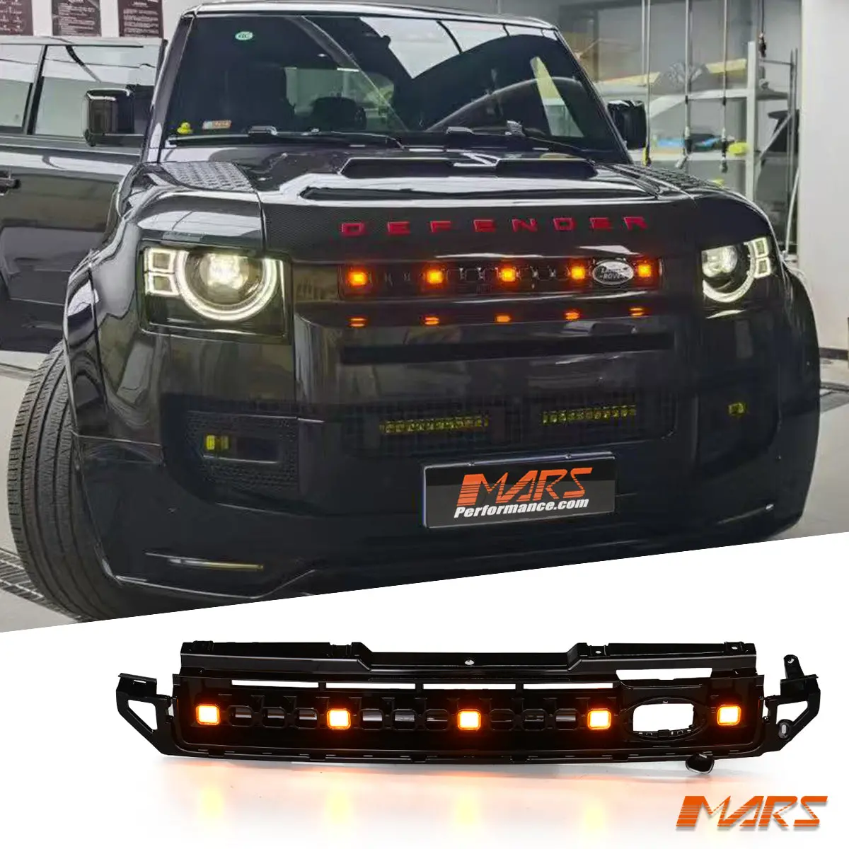 Octa Style Front Bumper Bar Grill Bodykits & Amber Leds For Land Rover Defender L663 90 110 130 2020-2026 1