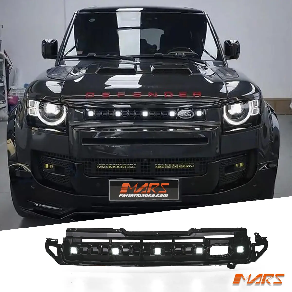 Octa Style Front Bumper Bar Grill Bodykits & White Leds For Land Rover Defender L663 90 110 130 2020-2026 1