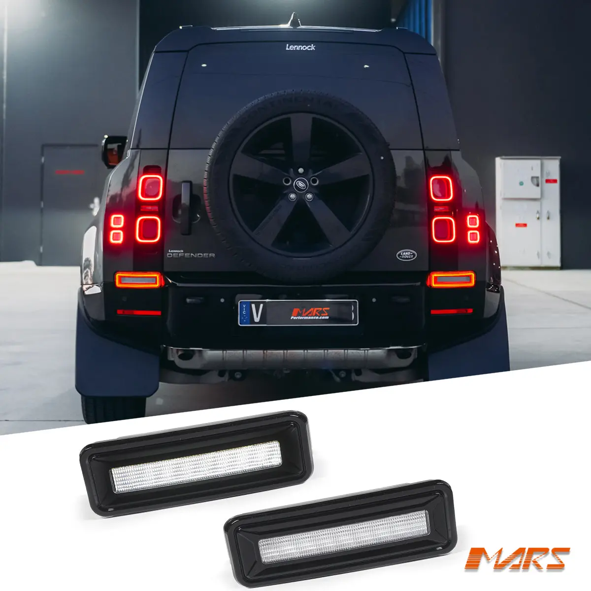 High Power Led Reverse Tail Lights For Land Rover Defender L663 90 110 130 2020-2026 - Black Surround 1