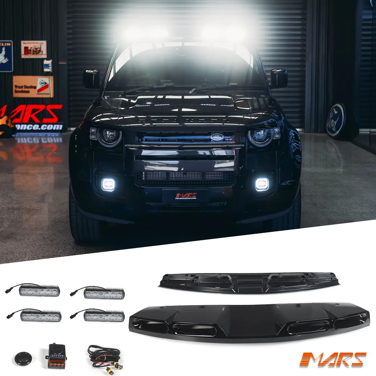 Gloss Black Urban Style High Power Led Drl Roof Lights Bodykit For Land Rover Defender L663 90 110 130 2020-2026 1