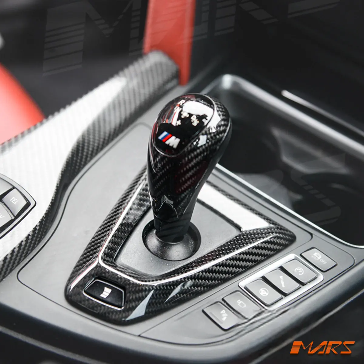 Flokraft Carbon Fibre Interior Replacement Shift Knob Cover Trim For Bmw M2 M3 M4 M5 M6 X5m X6m 1