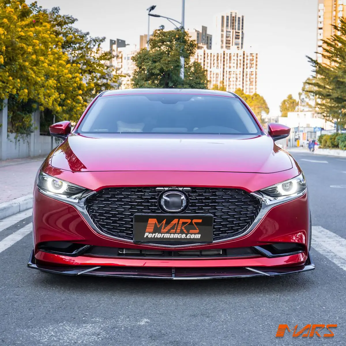 Floaro Gloss Black Front Bumper Bar Lower Lip Spoiler With Winglets Bodykit For Mazda 3 Bp Sedan 2019+ 2