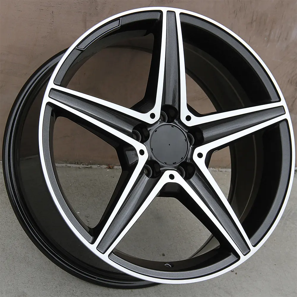 Mercedes Benz Wheels Mb09 18X8 5X112 Dark Graphite Machined Fit A Class B Class C Class 180 200 220 300 400 1