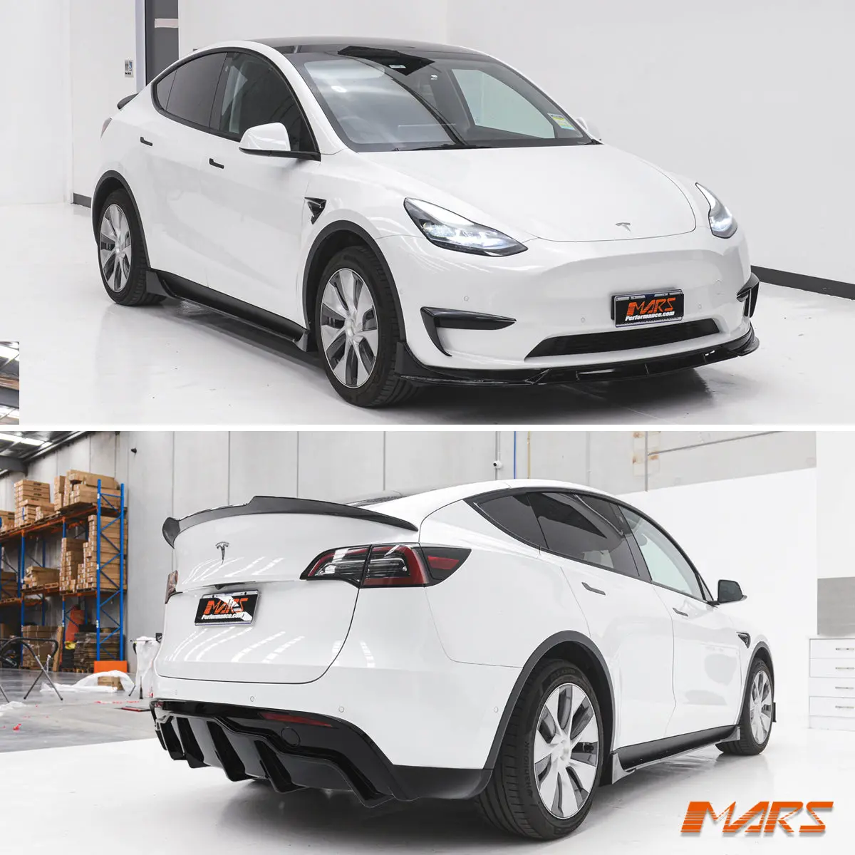 Gloss Black Aero Dynamic Bumper Splitters Lip Spoiler & Diffuser Bodykit For Tesla Model Y 2022-2024 1