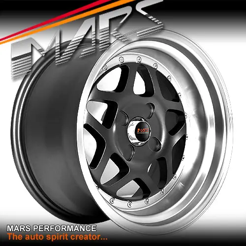Mars Jdm Mp-30 4 X 16 Inch Stag Matt Dark Gunmetal With Silver Deep Dish Alloy Wheels Rims 1