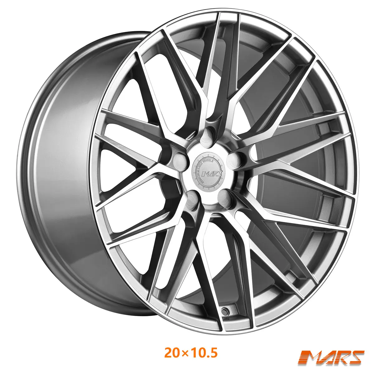 Mars Mp-J2 Machined Silver 20 Inch Concave Stag Alloy Wheels Rims 1