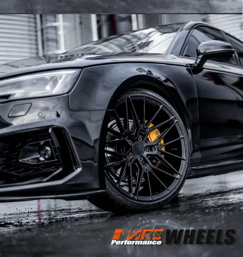 Mars Mp-J3 Gloss Black 4X 20 Inch Under Cut Multi-Spork Concave Alloy Wheels Rims 5X112 For Audi A4 S4 Rs4 B8 B9 1