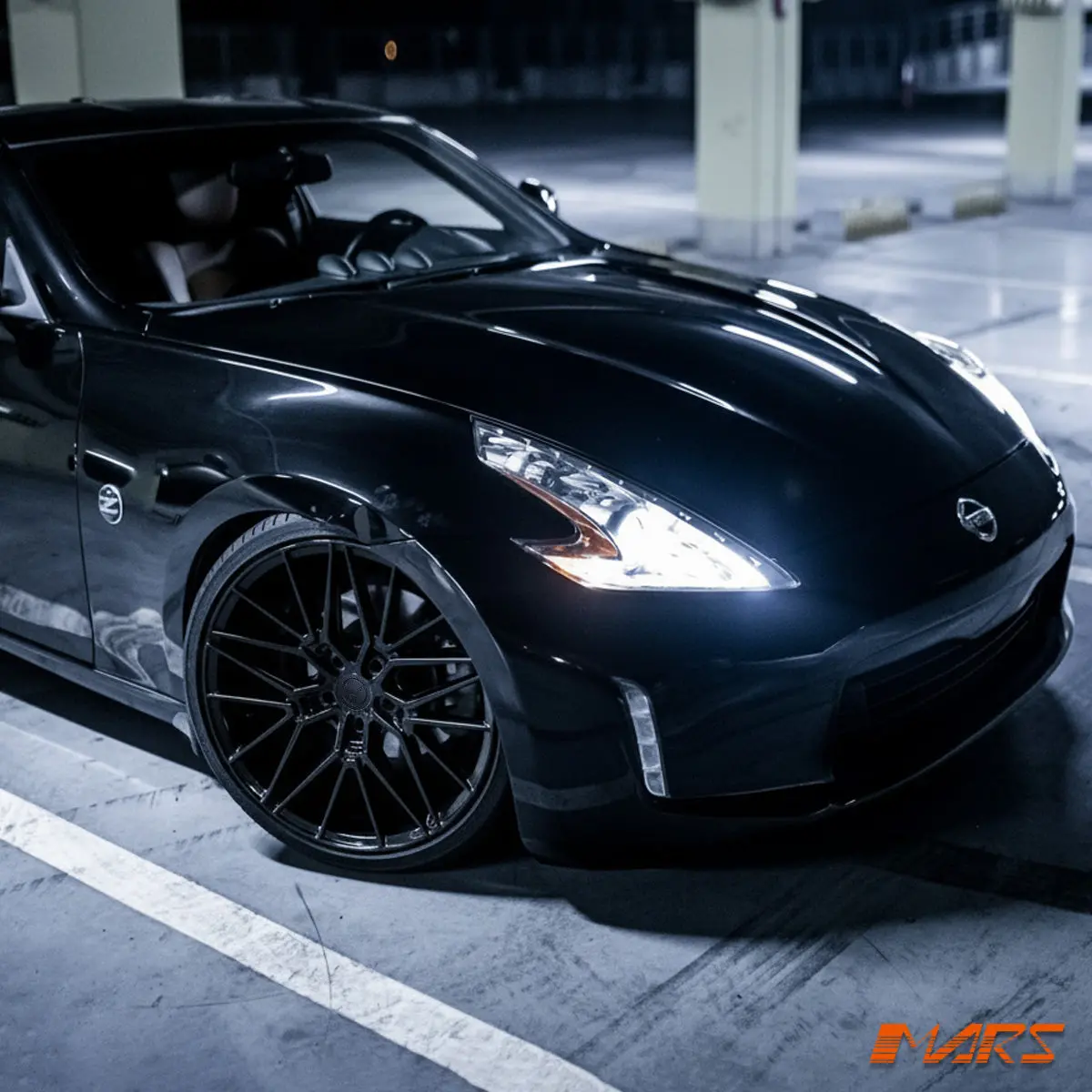 Mars Mp-J3 Gloss Black 4X 20 Inch Under Cut Multi-Spork Concave Alloy Wheels Rims 5X114.3 For Nissan 350Z Z33 Z70z 400Z Z34 1