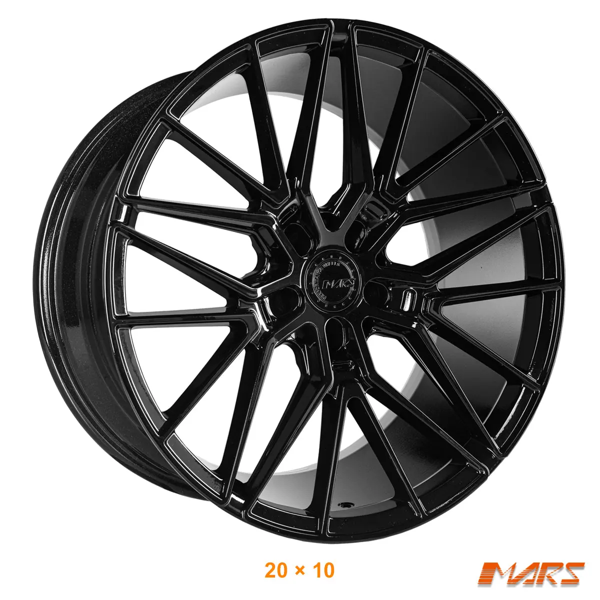 Mars Mp-J3 Gloss Black 4X 20 Inch Under Cut Multi-Spork Concave Alloy Wheels Rims 1
