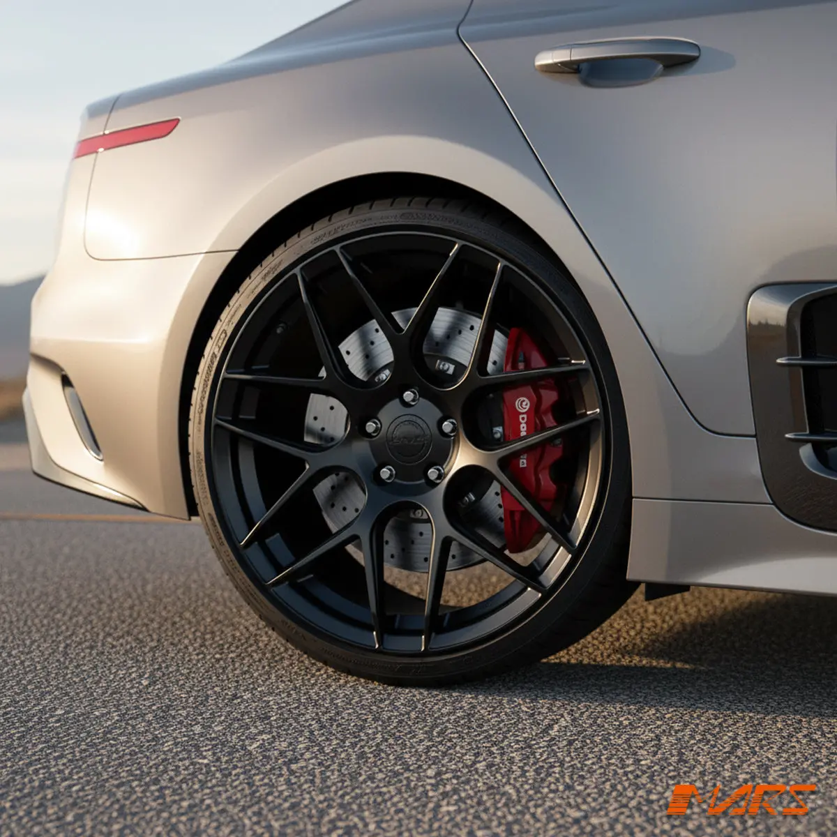 Mars Mp-Jw Matt Black 4X 19 Inch Concave Stag Alloy Wheels Rims 5X114.3 For Kia Stinger 1