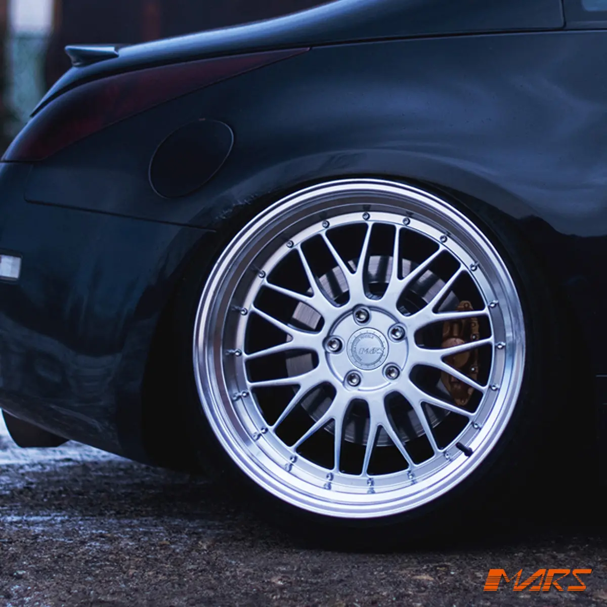 Mars Mp-Lm 20 Inch Hyper Silver Stag Step Dish Alloy Wheels Rims 5X114.3 For Nissan Z33 Z34 & Ford Mustang 1
